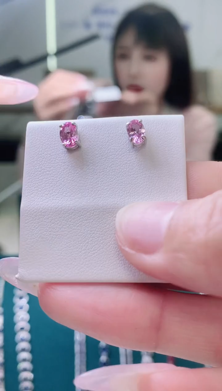 【闪购商品】碧玺耳饰银S925镶嵌86-20