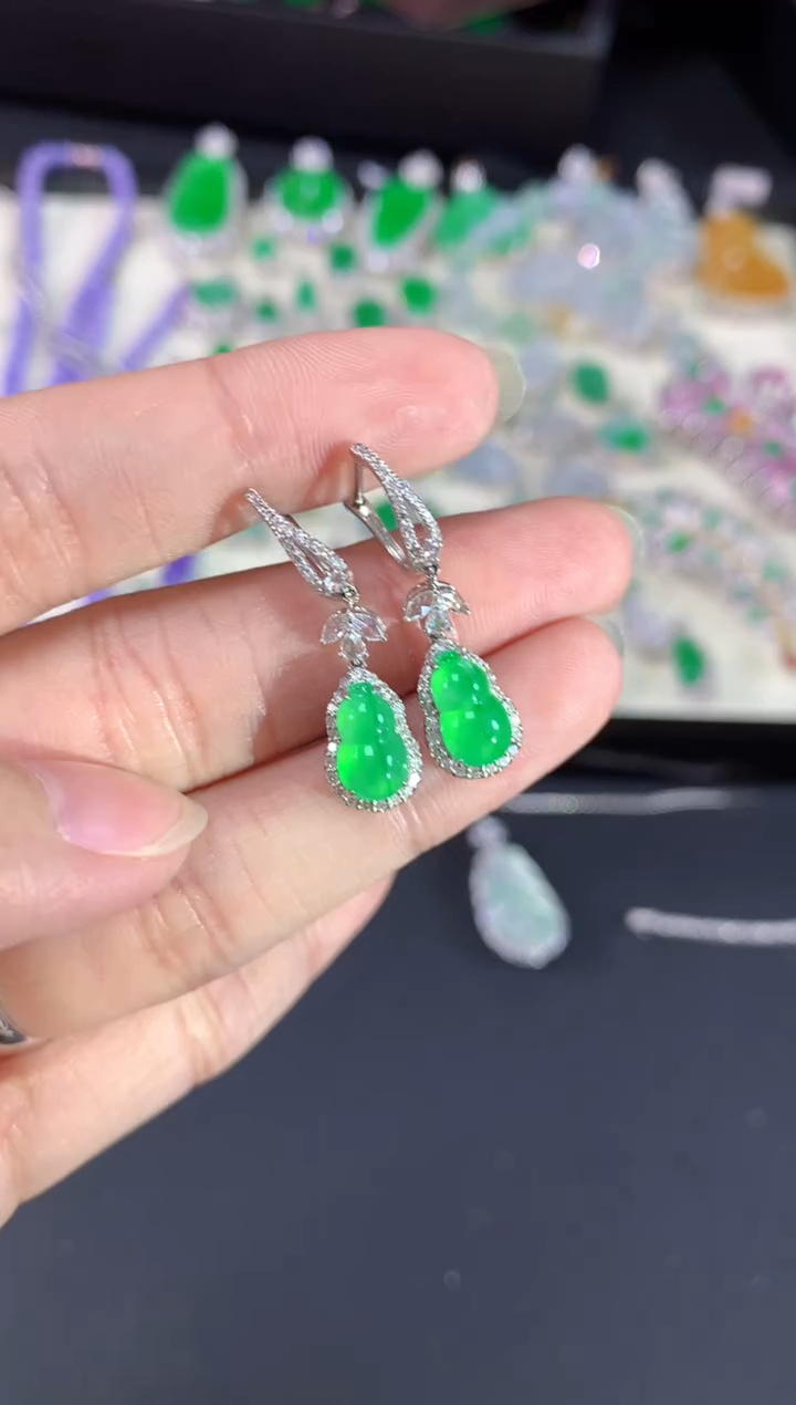 【闪购商品】翡翠耳饰18K金镶嵌B193|26800