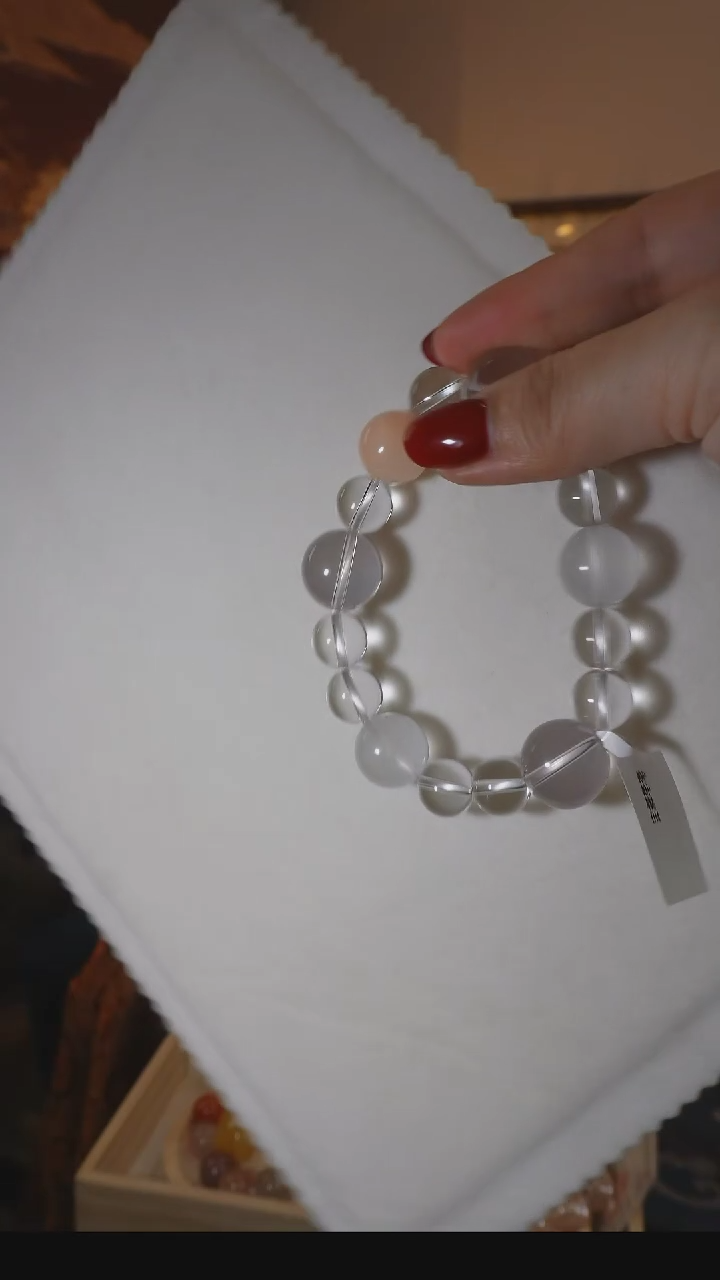 【闪购商品】水晶手串未镶嵌白水晶粉水晶兔毛手串