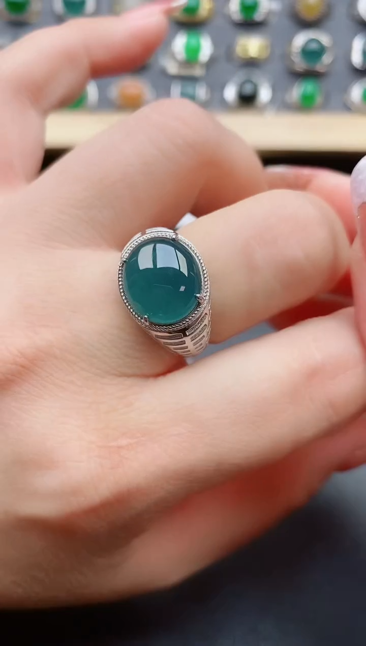 【闪购商品】翡翠戒指银S925镶嵌31312