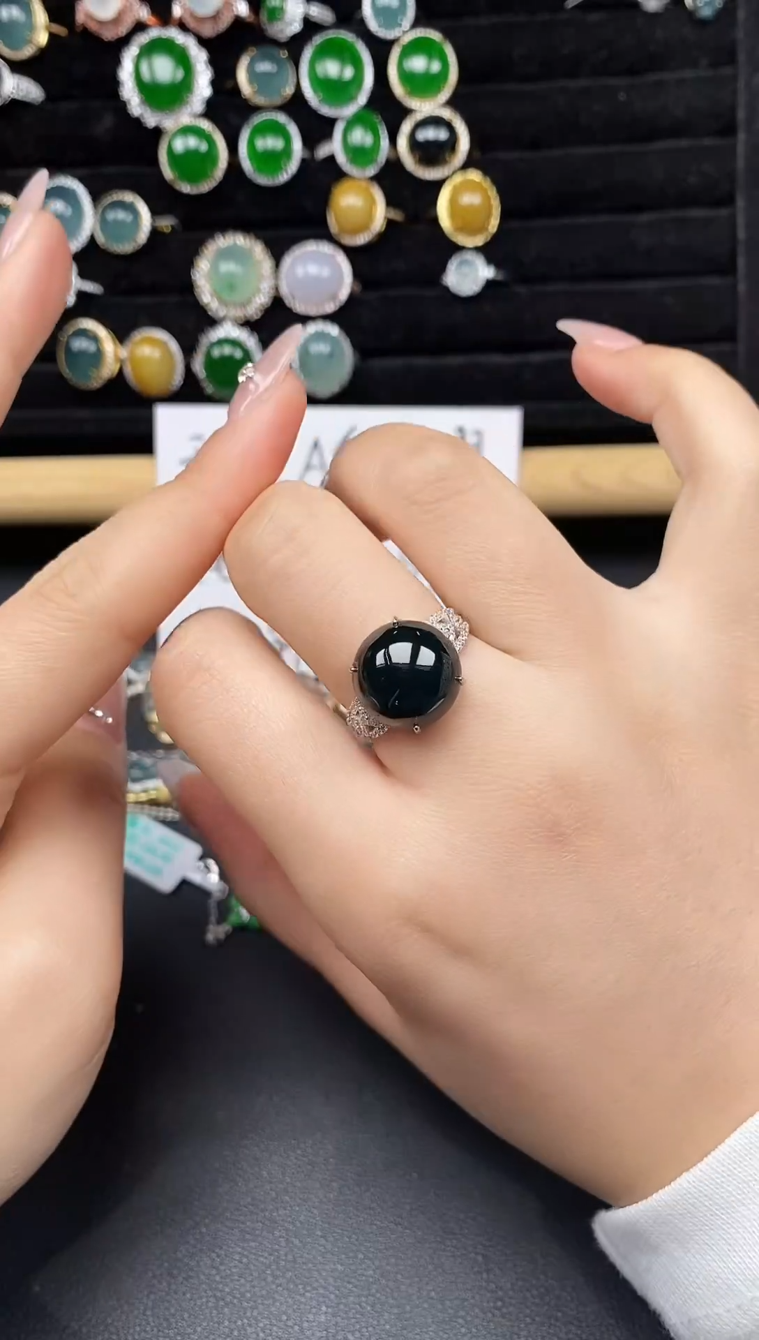 银S925镶嵌戒指翡翠53868