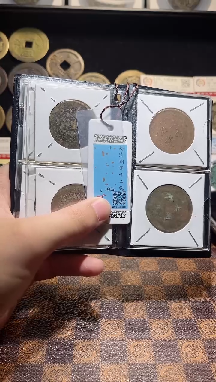 铜A712精品大清铜币贰拾文十二枚册(斐鹏)