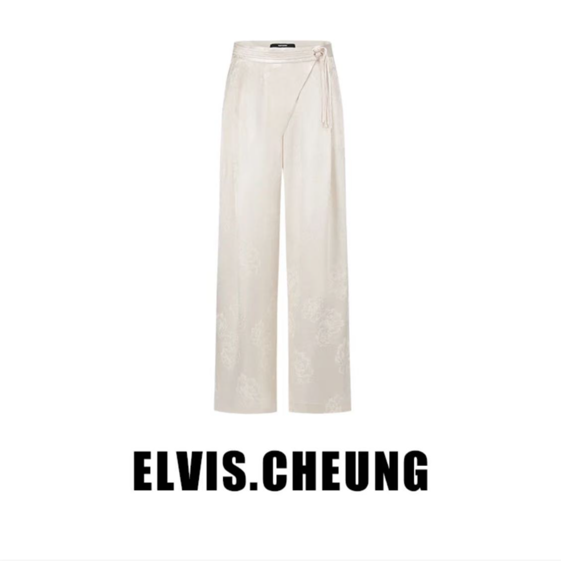 【张羽推荐】ELVIS.CHEUNG 蒋云 2024醋酸烫金牡丹提花直筒裤