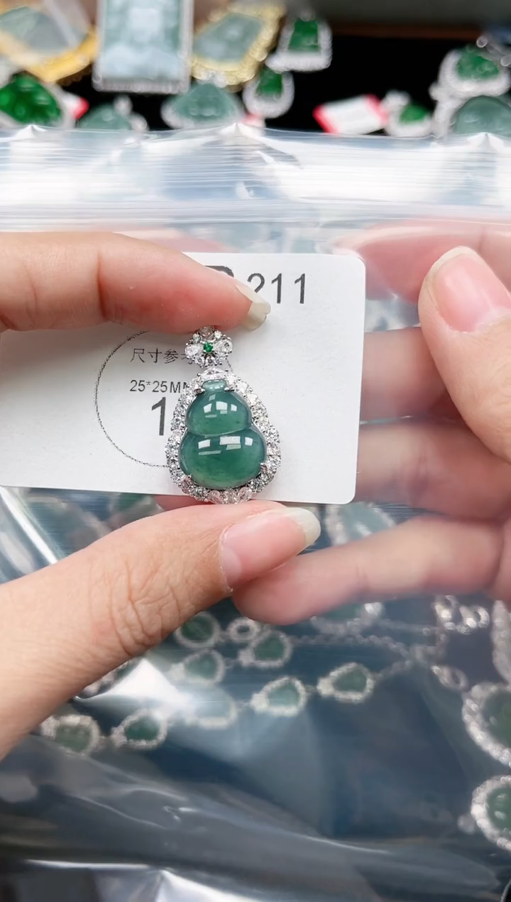 【闪购商品】翡翠颈饰未镶嵌赠皮绳211