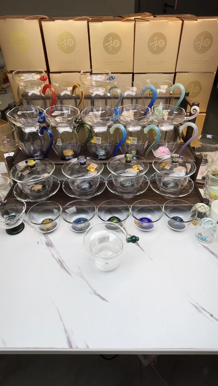 手工艺品玻璃书*禾器 奉珠茶漏墨绿 普通盒