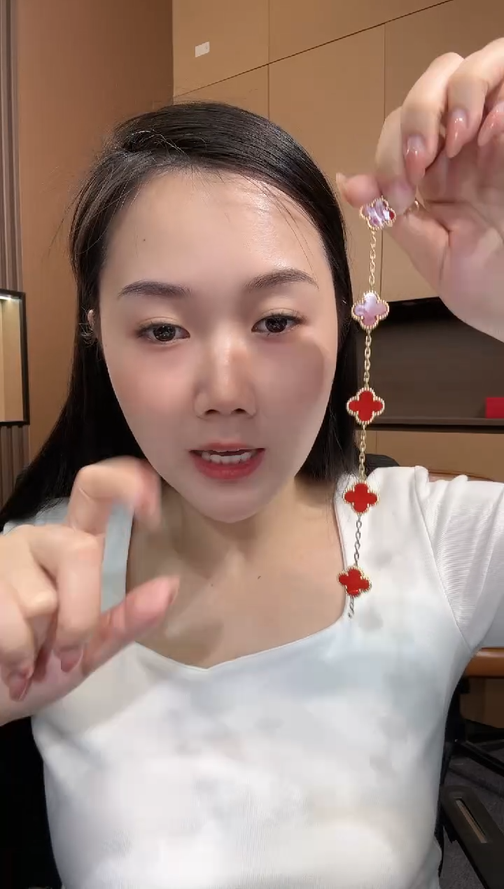 【闪购商品】玛瑙/玉髓手链18K金镶嵌红色k黄，五花手链GHJ 