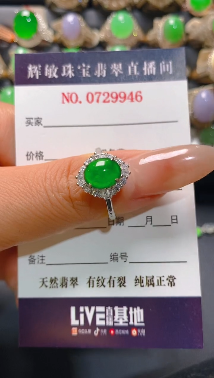 【闪购商品】翡翠耳饰银S925镶嵌天然A货翡翠1