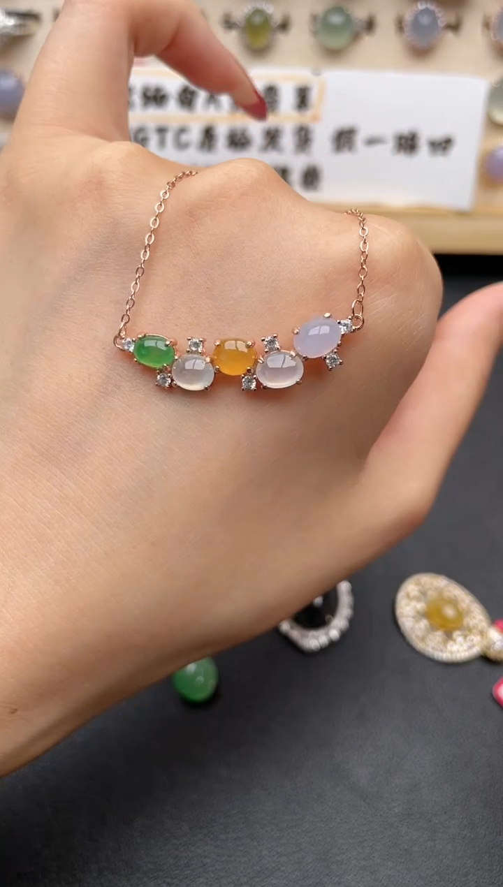 【闪购商品】翡翠颈饰银S925镶嵌一物一证一礼盒