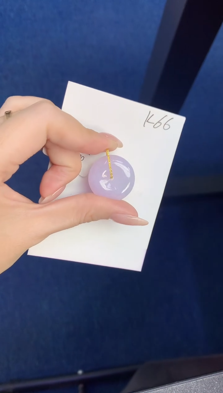 颈饰18K金镶嵌翡翠天然缅甸A货翡翠