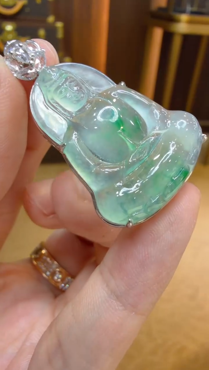 吊坠(不含链)18K金镶嵌翡翠多样性团购发一件