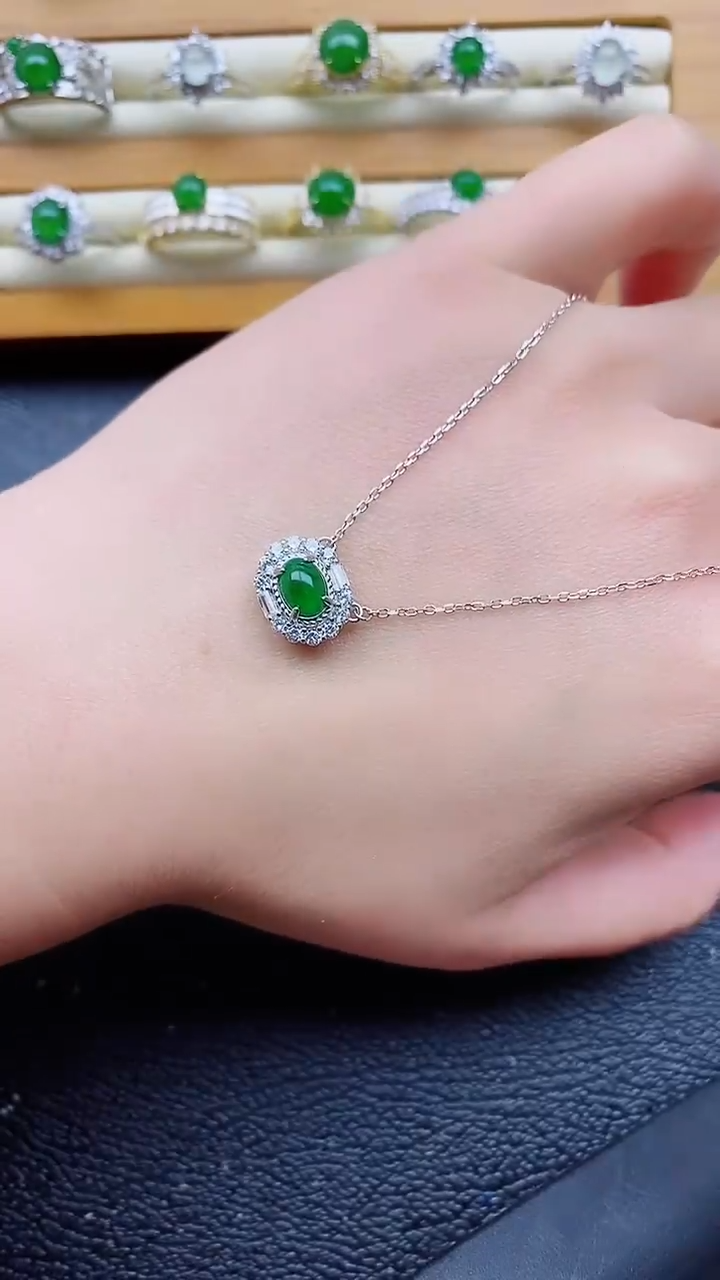 银S925镶嵌戒指翡翠1