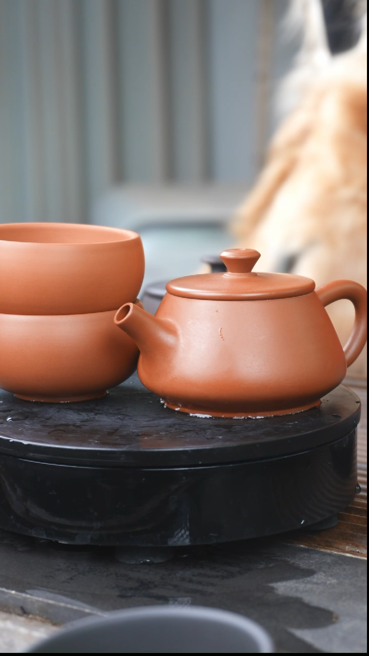 【闪购商品】建水紫陶石瓢复烧球孔小容量一壶2杯