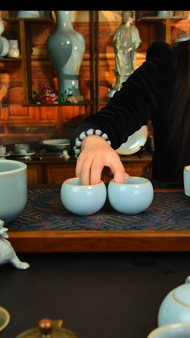 瓷片原矿汝瓷福利单杯