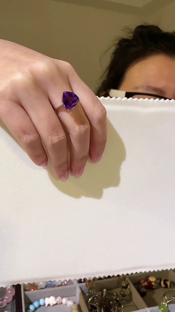 【闪购商品】紫晶颈饰未镶嵌紫水戒指三角