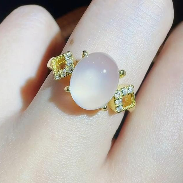 面面来财珠宝ST7394极冰白肉玛瑙戒指-送礼佳品