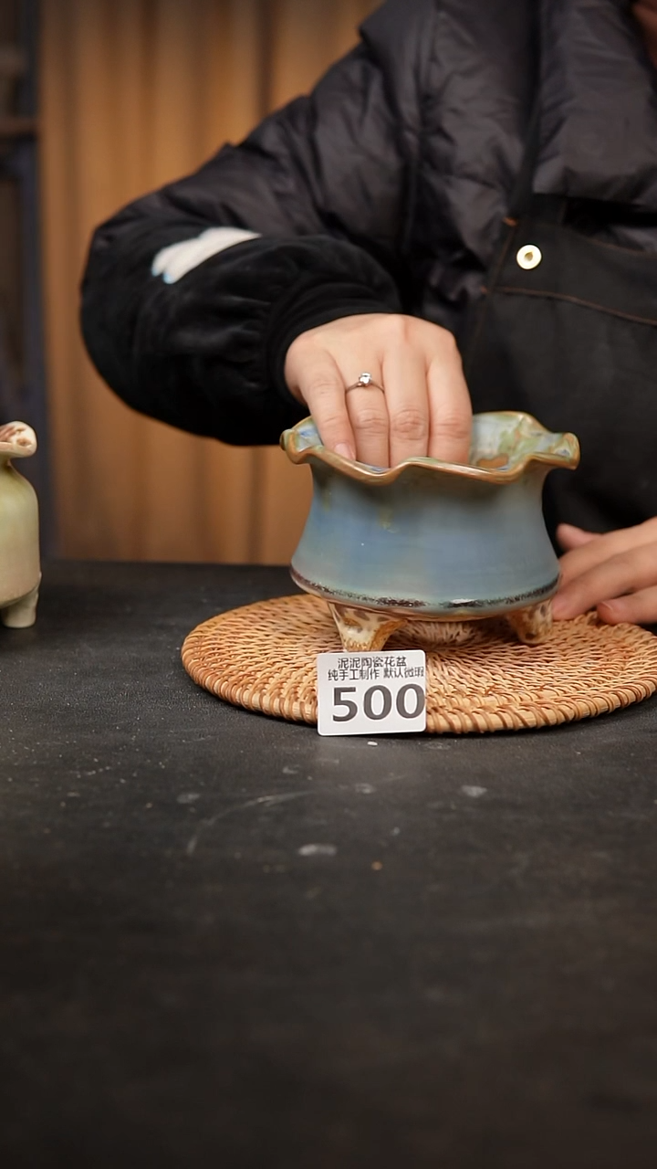 【闪购商品】500泥泥手工花盆口9高8