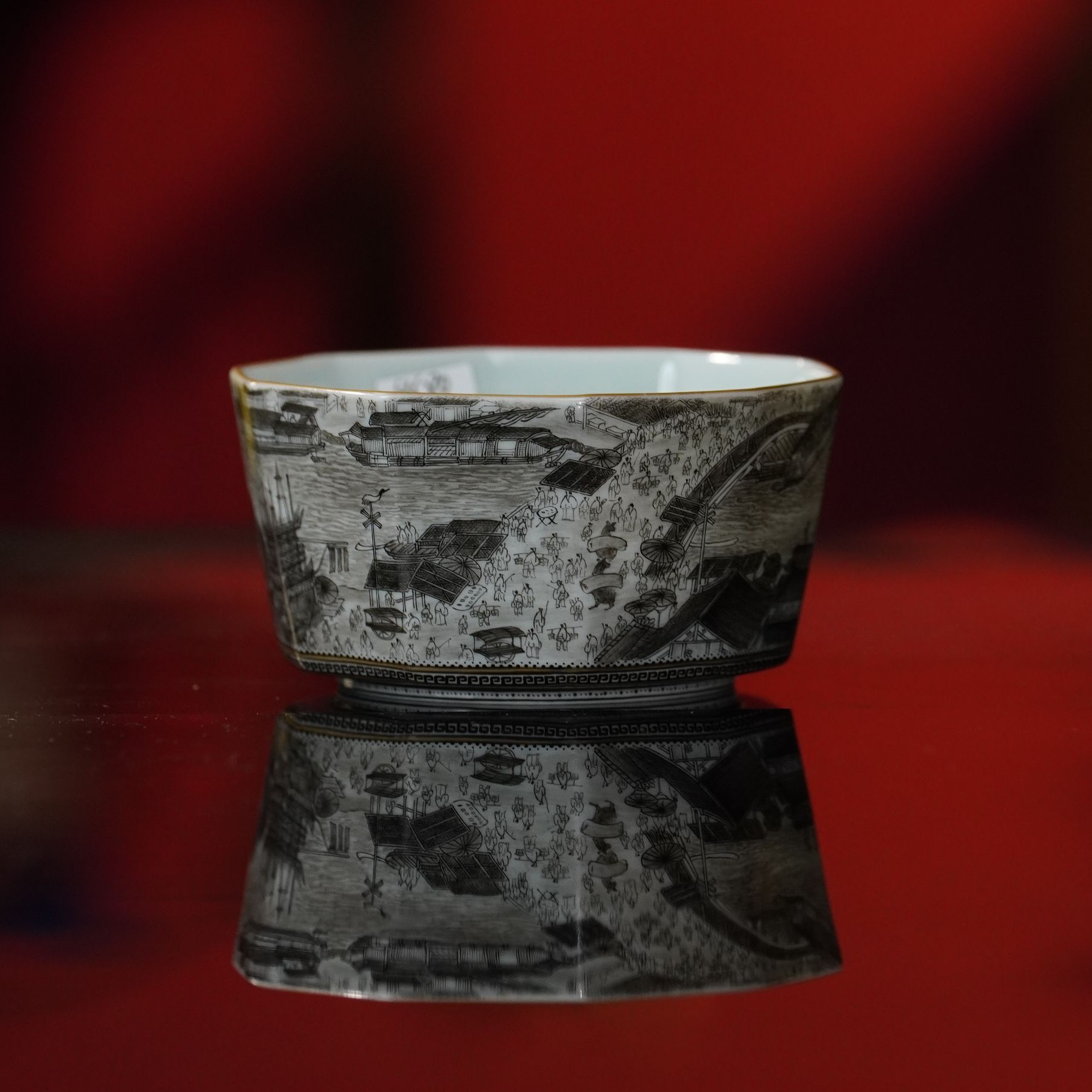 云山片玉 墨彩清明上河图十方杯