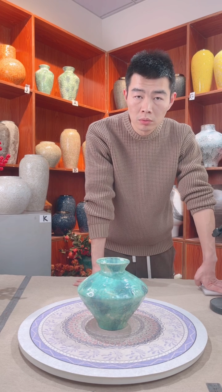 【闪购商品】瓶  陶瓷花瓶 无花 彩陶三件套 小号