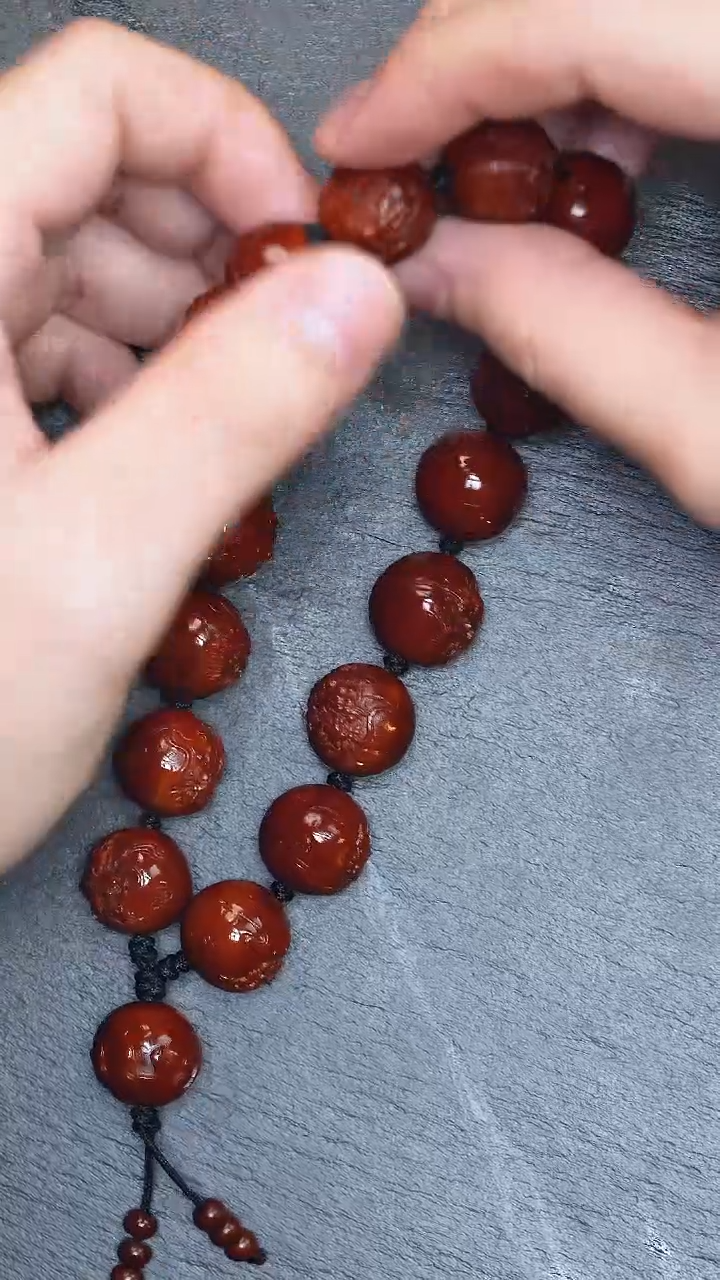 【闪购商品】橄榄核手串光柱龙手持48号