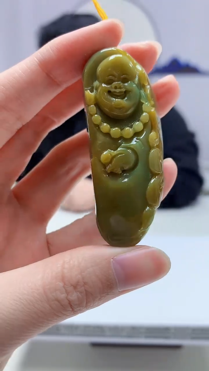 【闪购商品】定制翡翠未镶嵌5060zm-毛货挂件158佛公