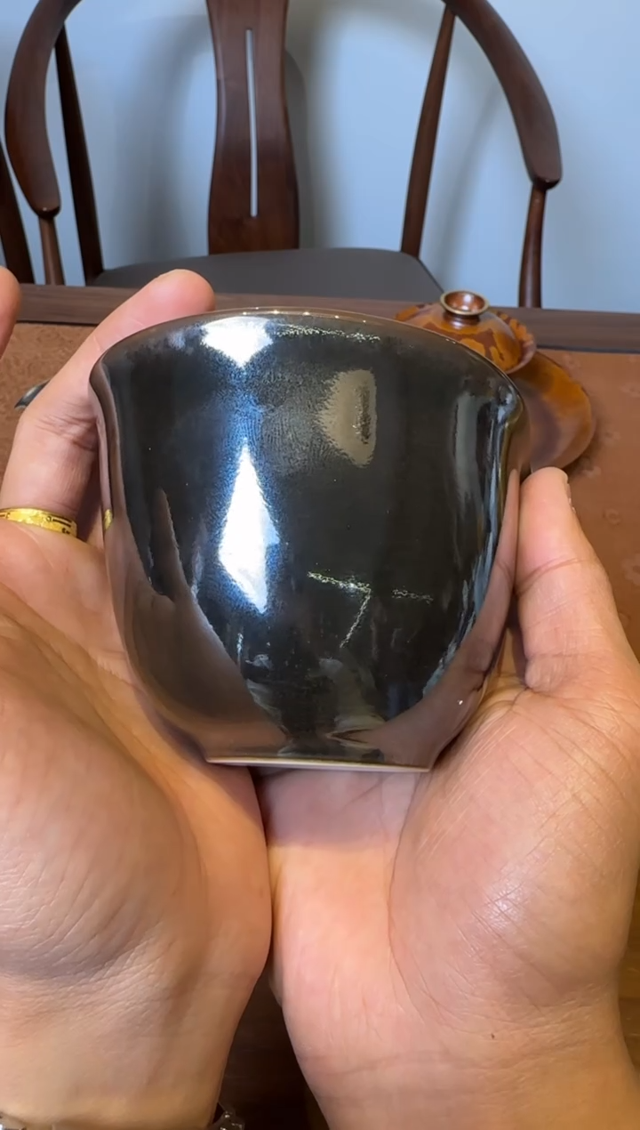 荣器 黑曜石 水滴公道杯