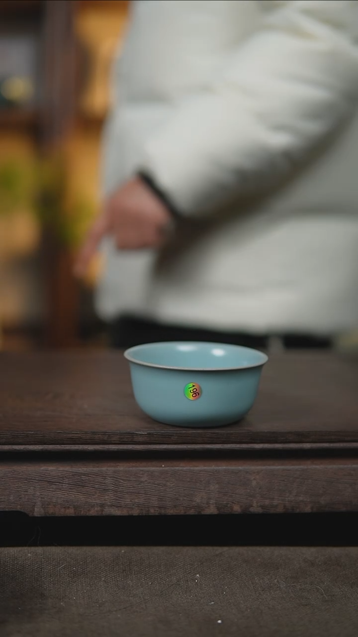 【闪购商品】杯仿古天青鸡缸杯瑕196