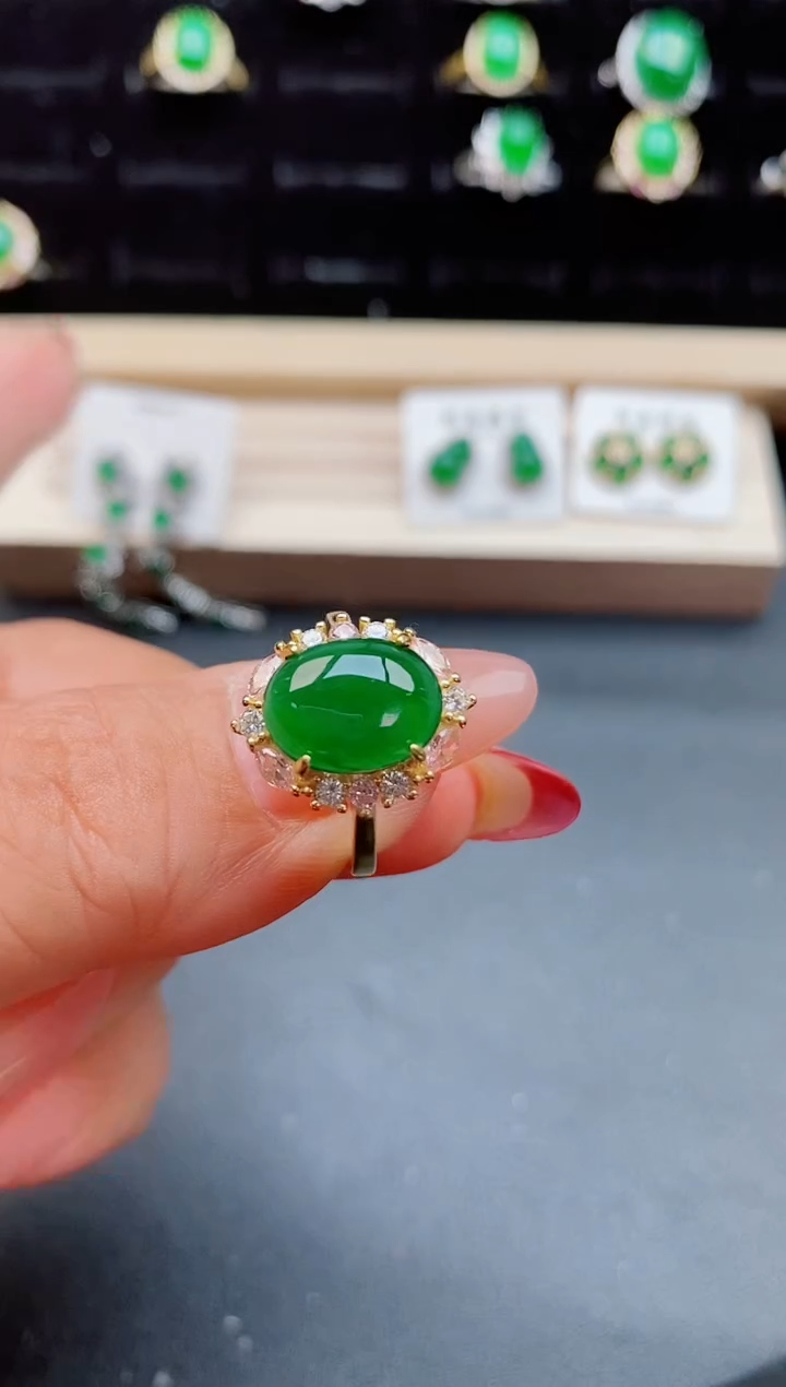 【闪购商品】翡翠戒指银S925镶嵌21321132
