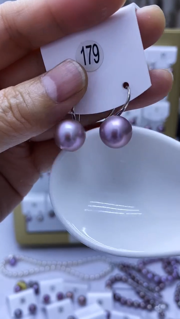 银S925镶嵌耳饰淡水珍珠179