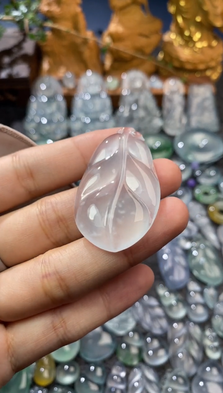 【闪购商品】定制翡翠未镶嵌芭蕉叶44.7*26*5.7