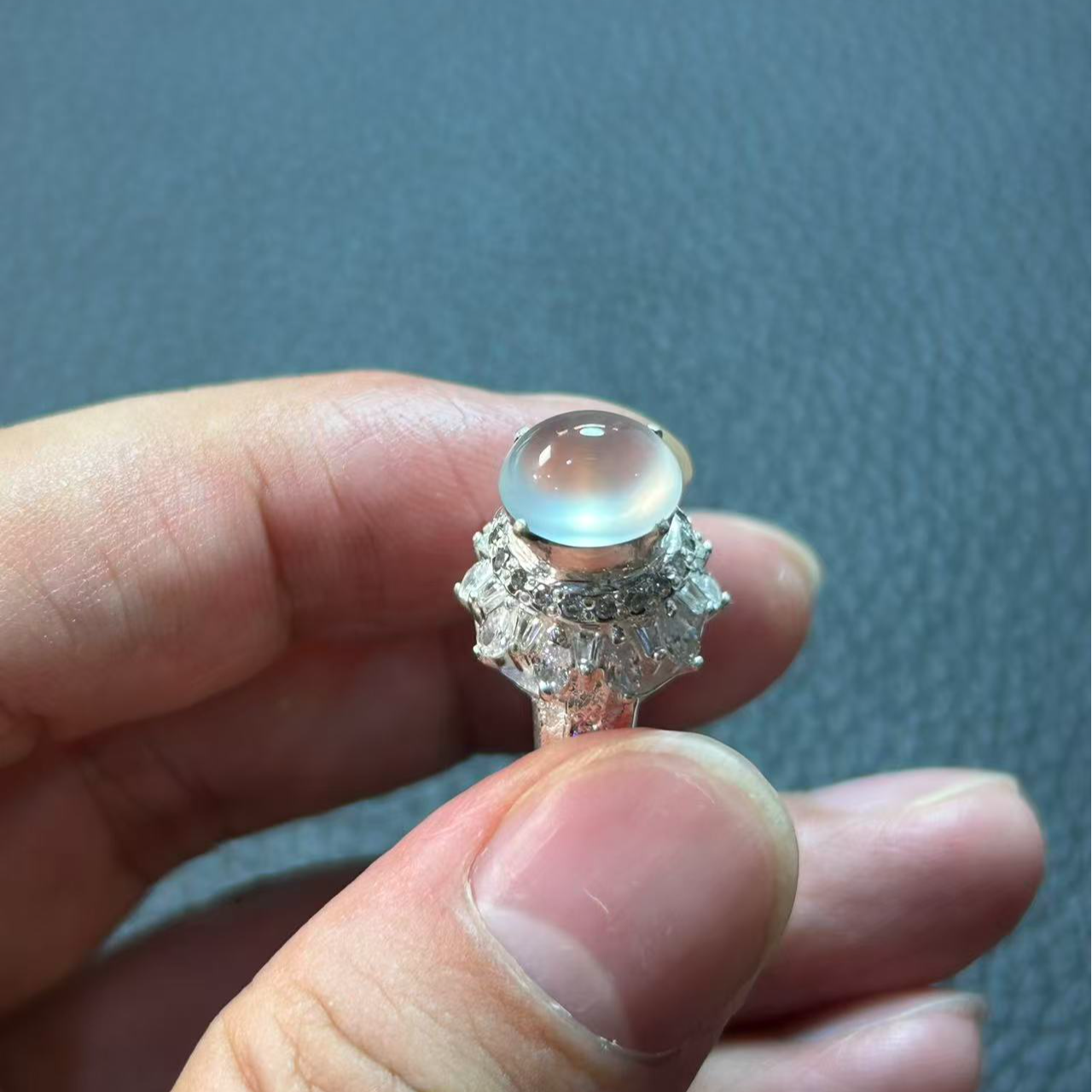 未镶嵌定制翡翠缅料天然A货翡翠玻璃钢蛋面8.5x9.5mm