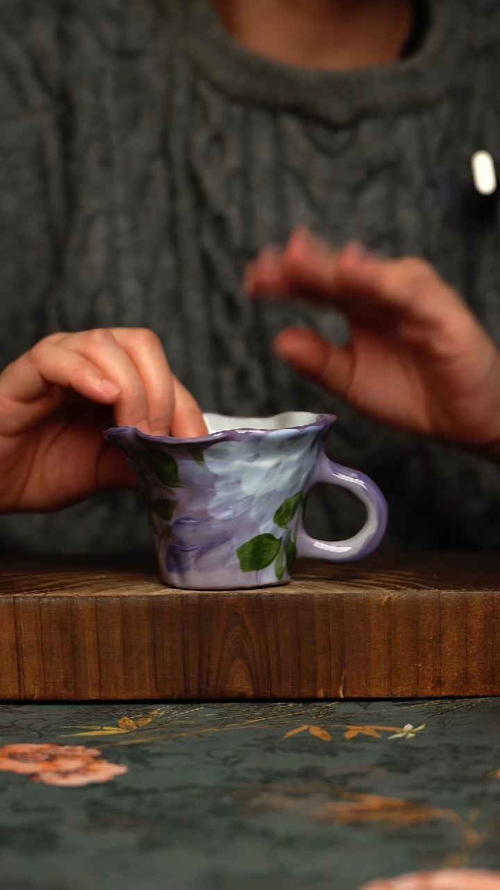 瓷片釉下彩手工手绘同款陶器