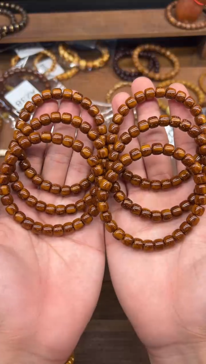 手串紫金鼠A221 78咖皮实心道珠 整果