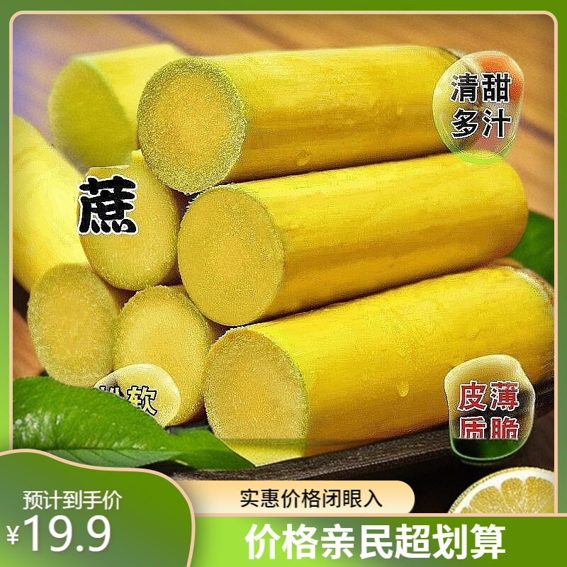 【云南黄金甘蔗】正宗云南黄皮甘蔗水果甘蔗爆甜脆嫩多汁   