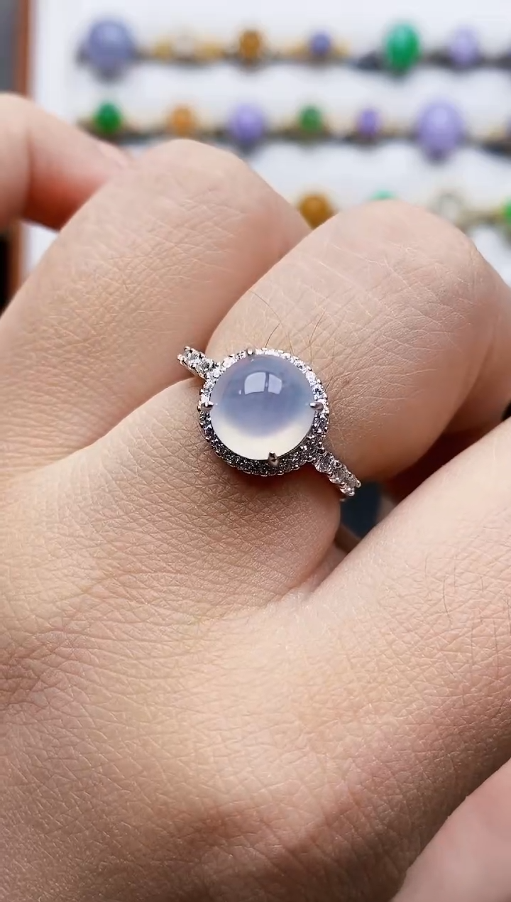 银S925镶嵌戒指翡翠3178