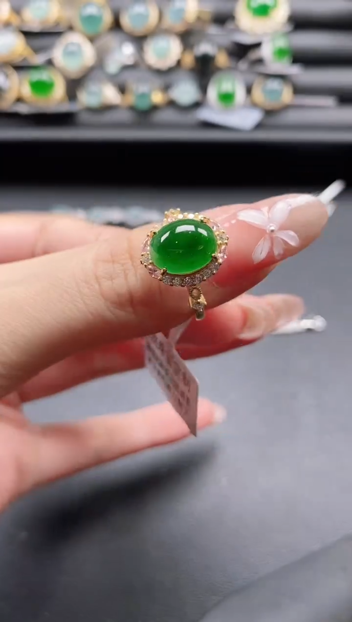 【闪购商品】翡翠戒指银S925镶嵌1111