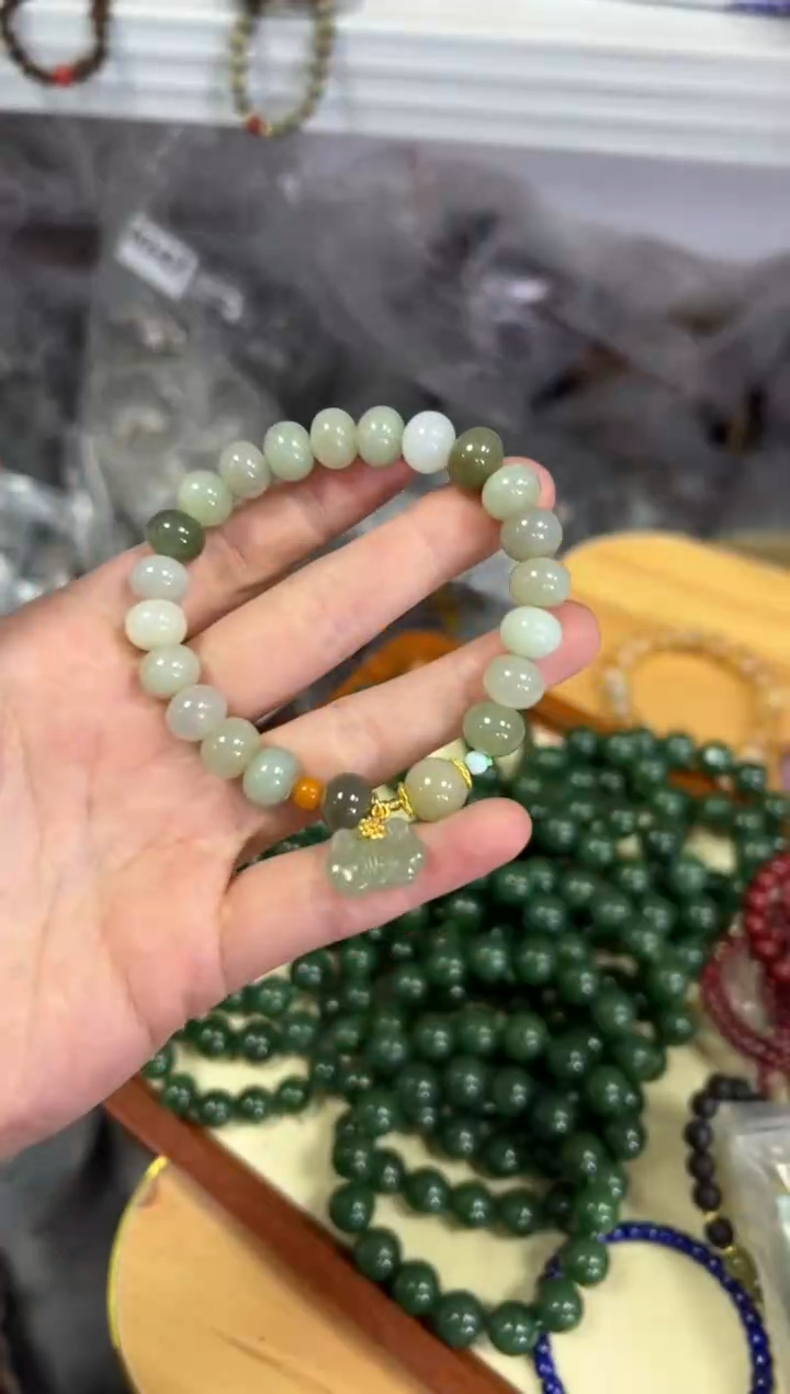 【闪购商品】和田玉手链未镶嵌和田玉多宝如意款手链[0579]