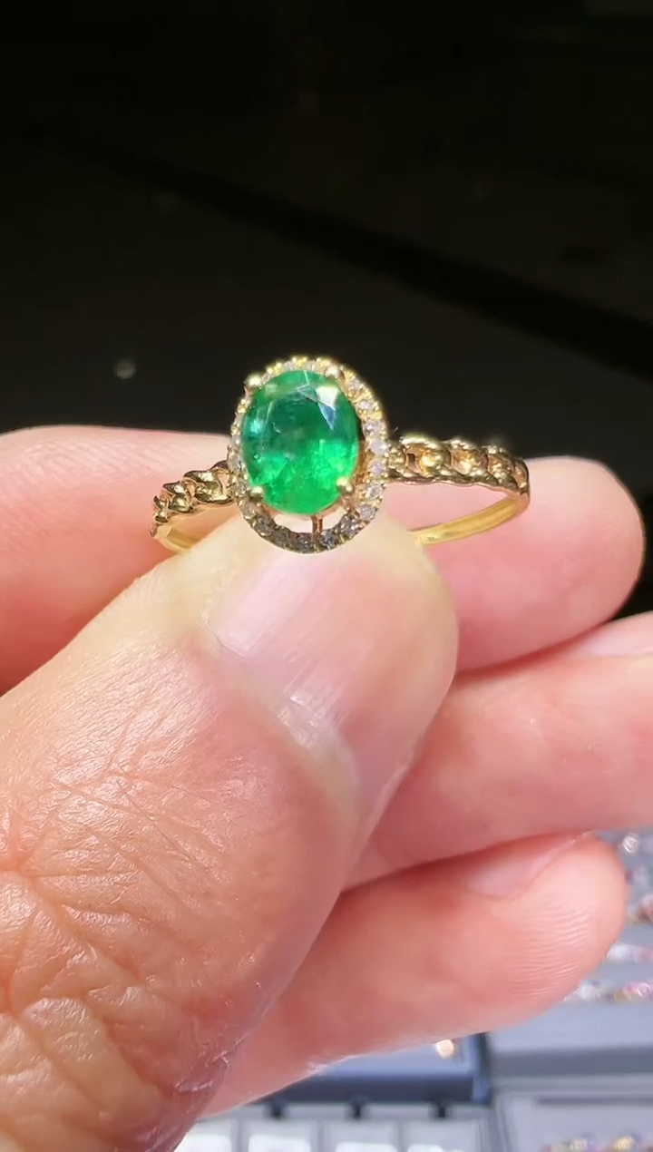 【闪购商品】祖母绿戒指18K金镶嵌0126S002多样性发一