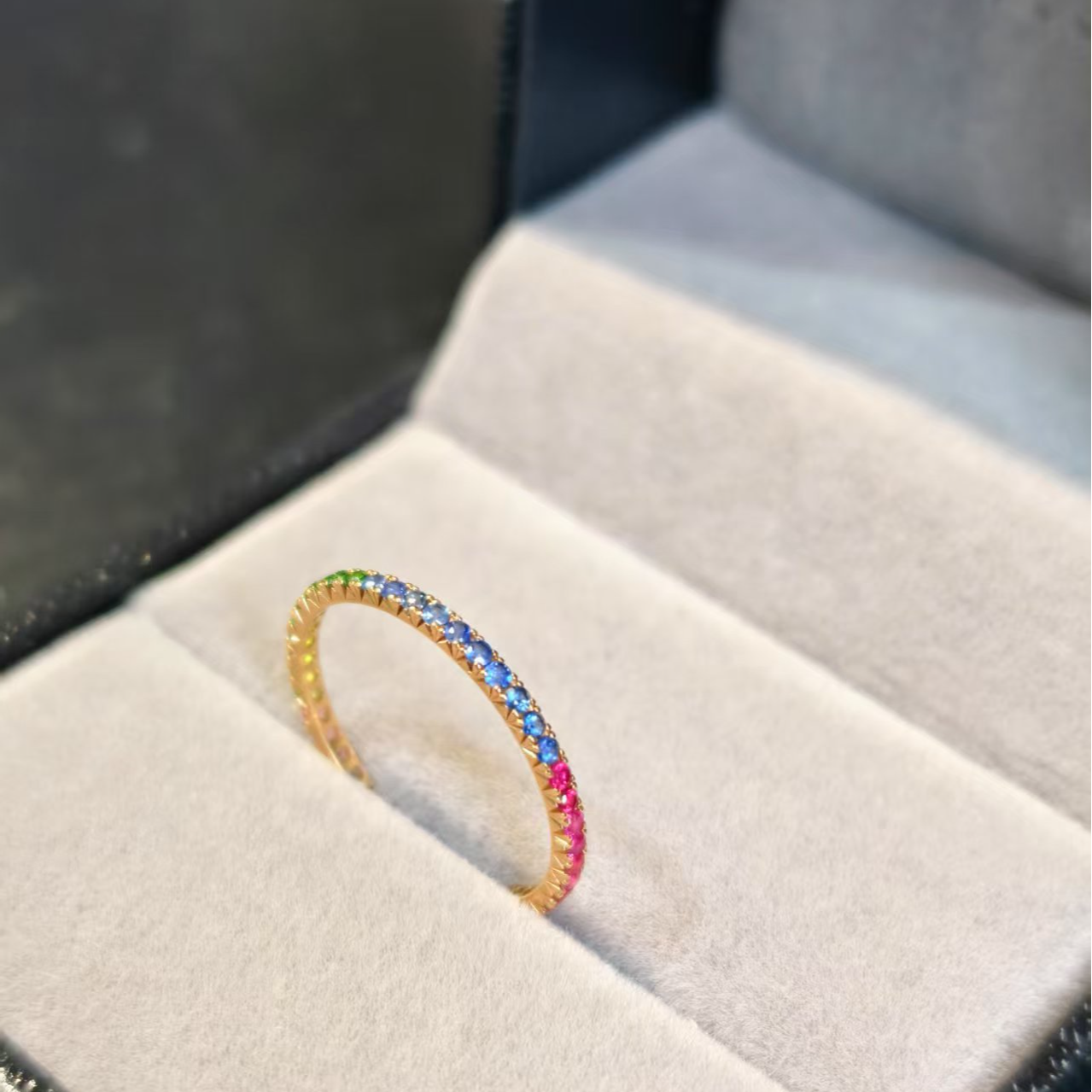 燕尾蝶  意大利精工蓝宝石戒指时尚简约小众高级