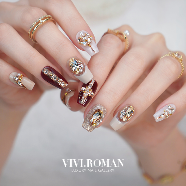 【世纪派对】原创设计奢华复古风金色晕染法式美甲高级纯手工穿戴甲