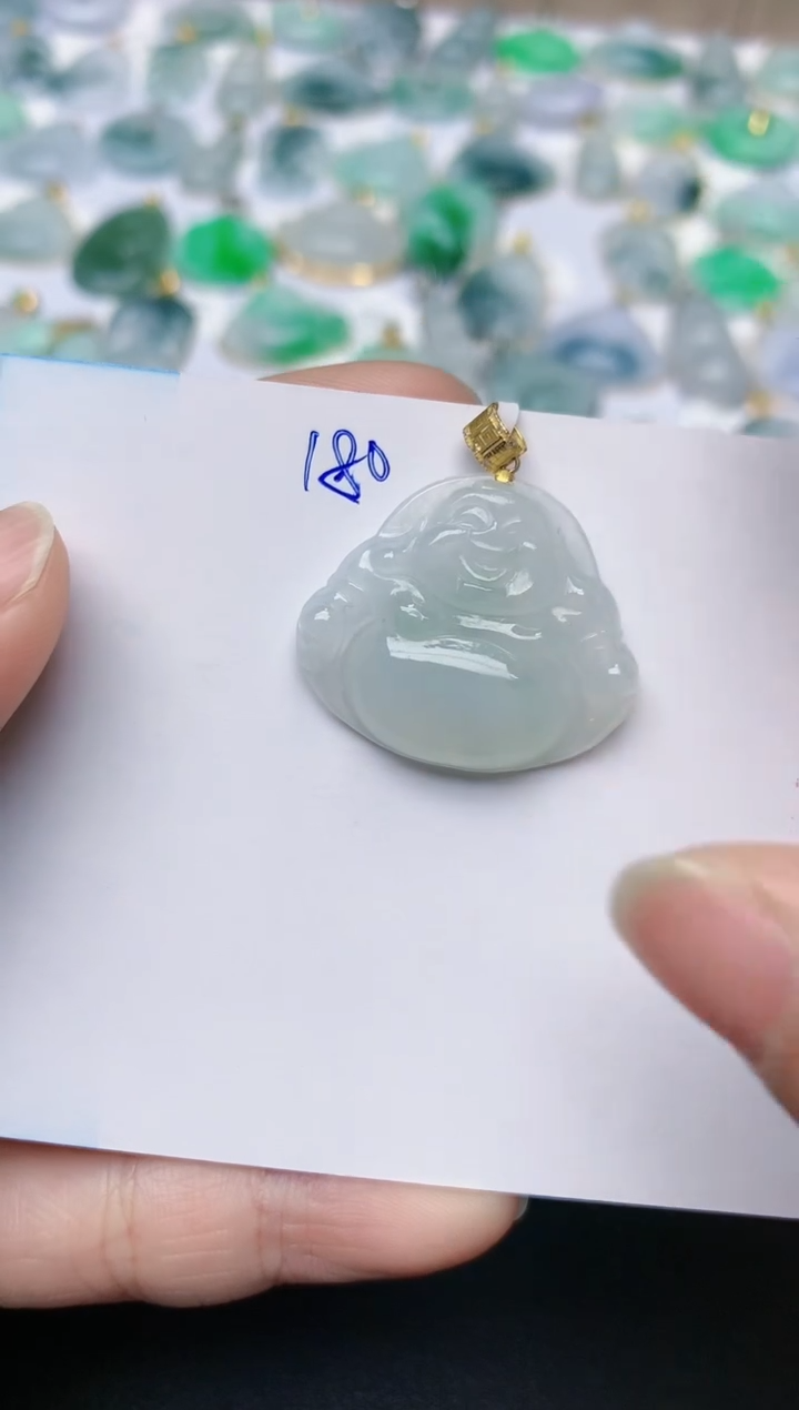 【闪购商品】翡翠颈饰18K金镶嵌天然翡翠A货    180