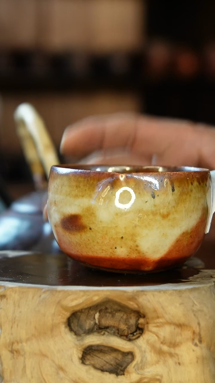 紫砂全手工桃心杯