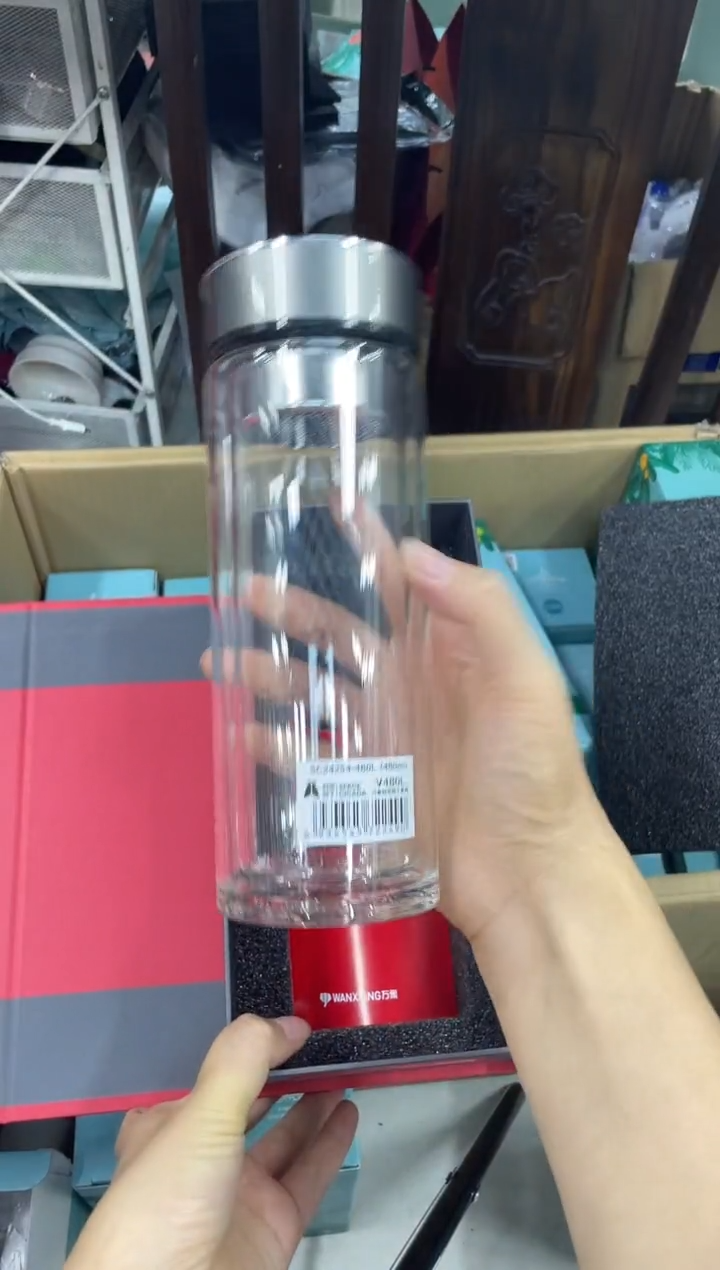 高硼硅玻璃无手柄款万象双层v480-480ml灰