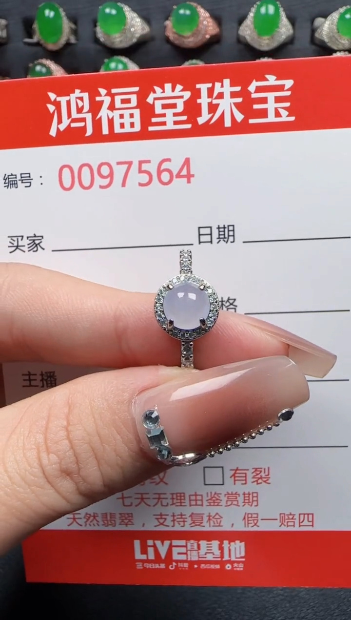 【闪购商品】翡翠戒指银S925镶嵌7564