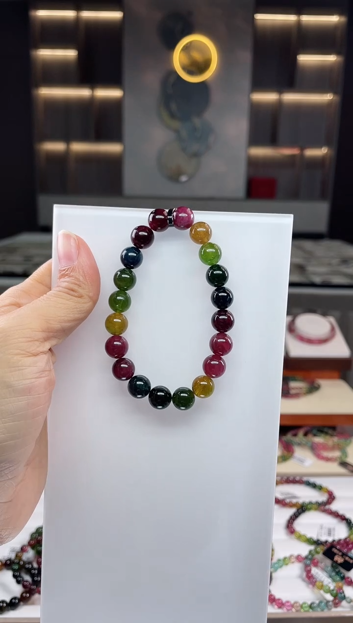 未镶嵌单圈手串碧玺（多样性发一条）Q