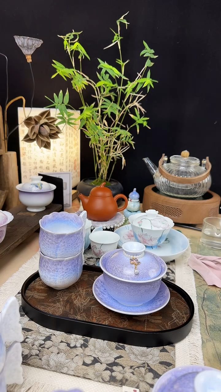 l**y结晶釉元宝三才盖碗