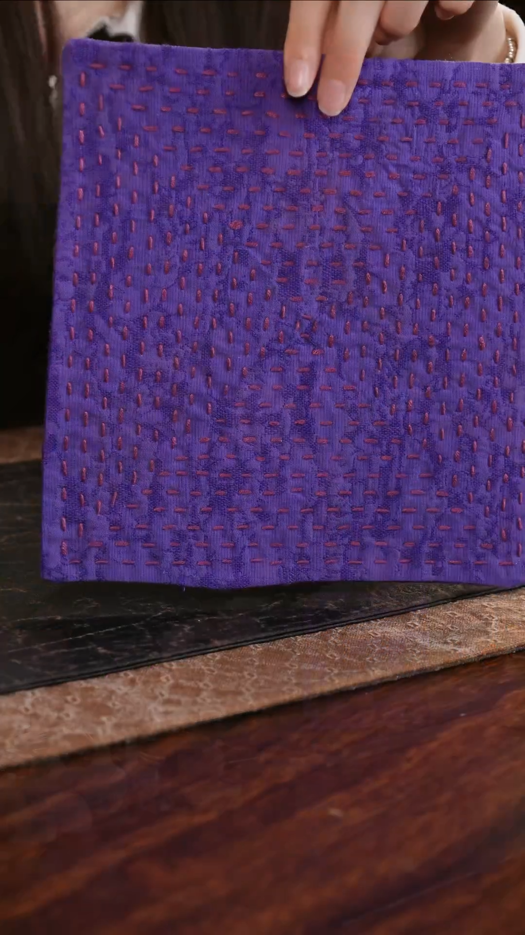 【闪购商品】织绣密密缝紫色正方形茶席小号