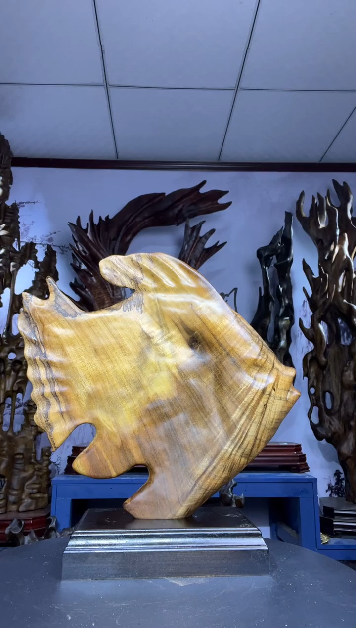 金丝楠木雕款孤*金丝楠木工艺品摆件