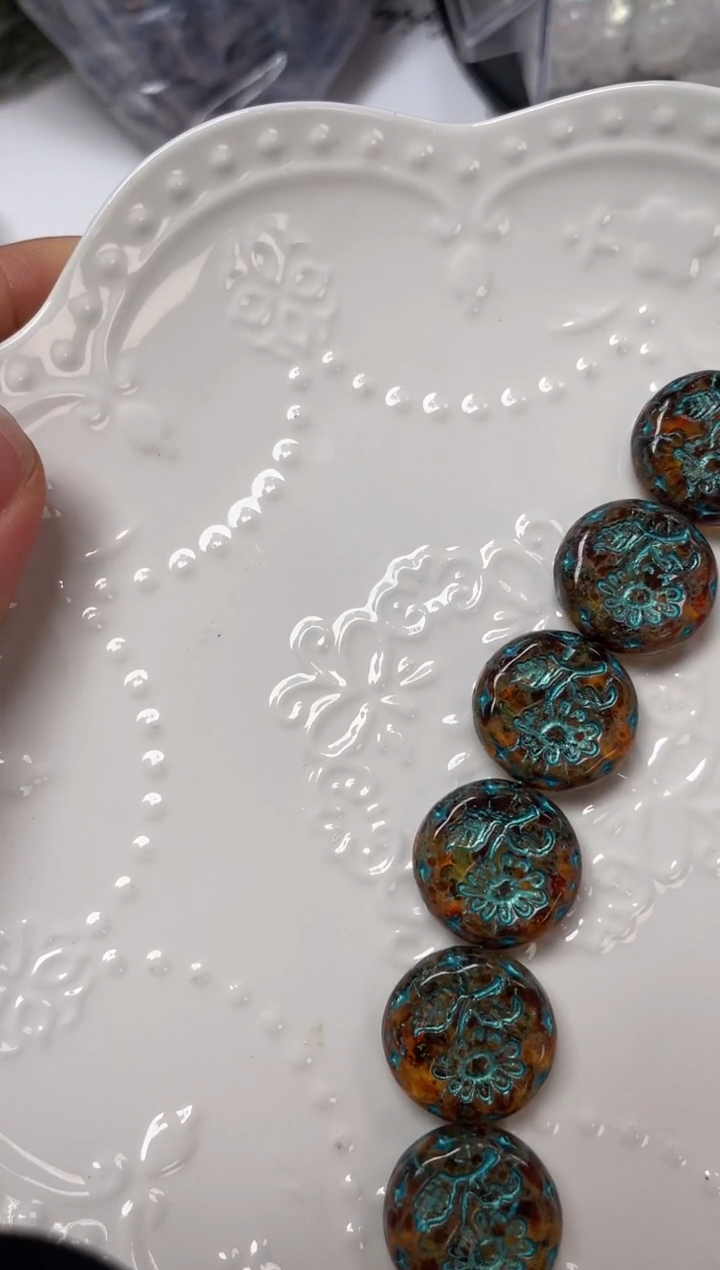 X005 18mm 玛格丽特 描蓝 6颗