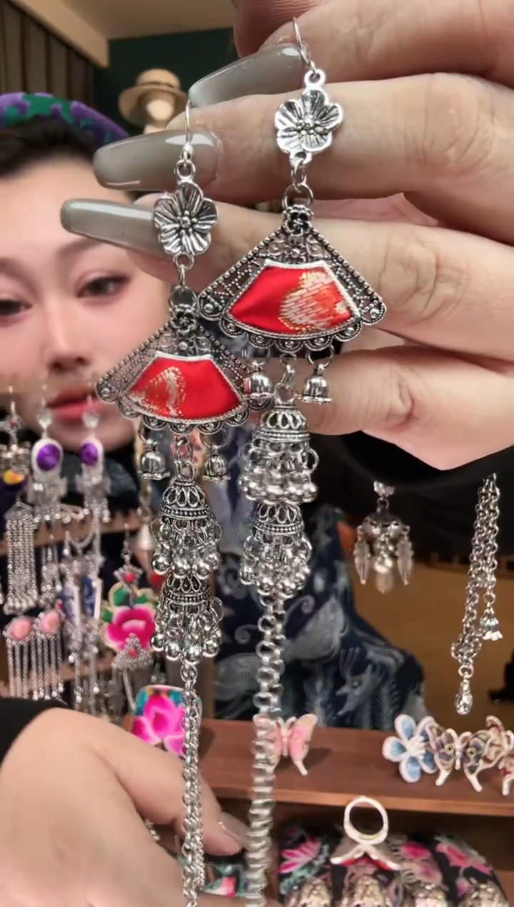 刺绣纯手工民族风刺绣耳环