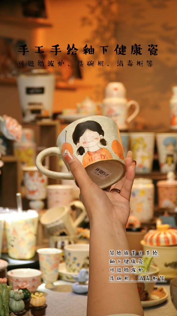 【闪购商品】杯景德镇高温釉下彩&W681-1